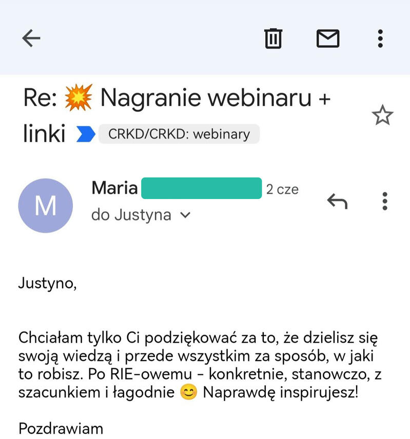 Opinia o webinarze